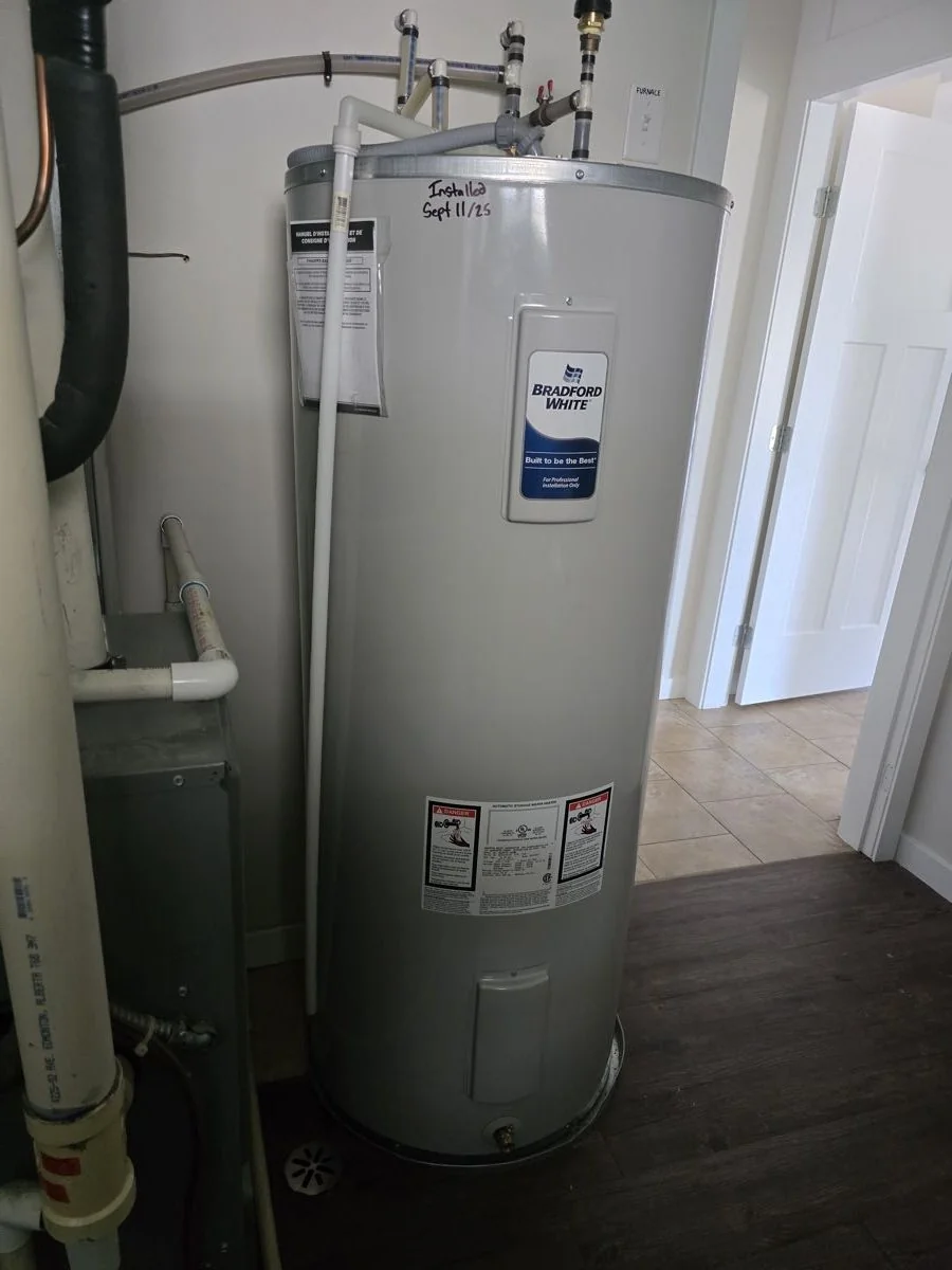New hot water tank installed and connected in Chase, BC